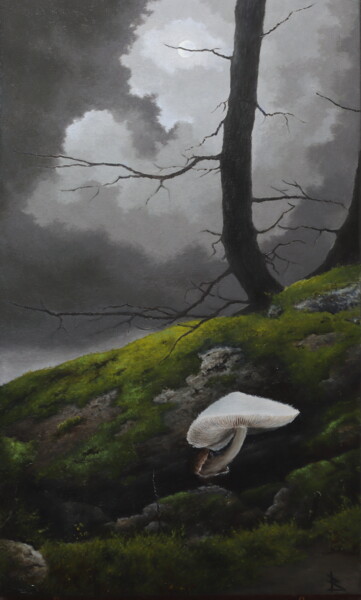 Painting titled "The secret of the F…" by Oleg Baulin, Original Artwork, Oil Mounted on Wood Stretcher frame
