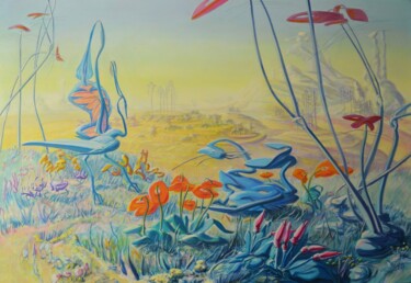 绘画 标题为“paysage n°13” 由Yves Gaudillat, 原创艺术品, 丙烯 安装在木质担架架上