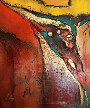 "La création2" başlıklı Tablo Farkhondeh Sheibanikia (Farah) tarafından, Orijinal sanat, Petrol Ahşap Sedye çerçevesi üzerin…