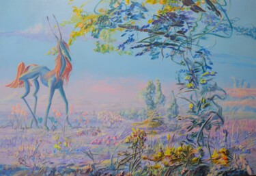 绘画 标题为“paysage n°14” 由Yves Gaudillat, 原创艺术品, 丙烯 安装在木质担架架上