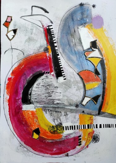Peinture intitulée "Une joie au microsc…" par Irina Martin (Les décors d'Iri), Œuvre d'art originale, Acrylique