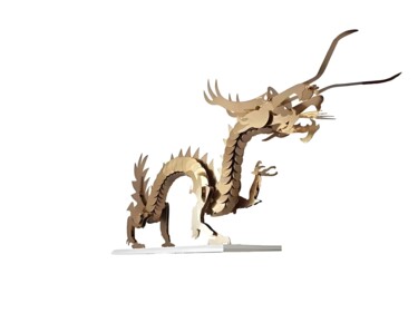 Skulptur mit dem Titel "Königlicher Drache" von Alexander Owtscharenko, Original-Kunstwerk, Metalle