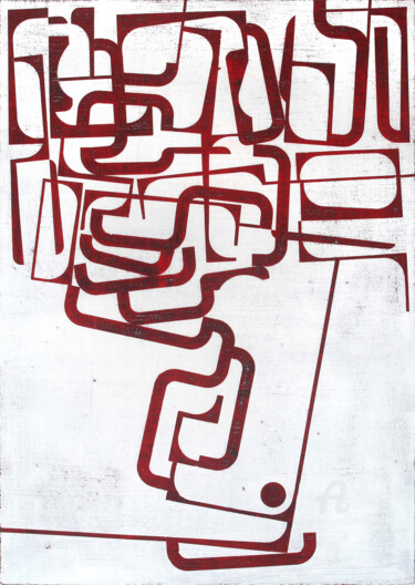 Patternstory 10. 「Patternstory 10.」というタイトルの絵画 Petr Strnadによって, オリジナルのアートワーク, アクリル