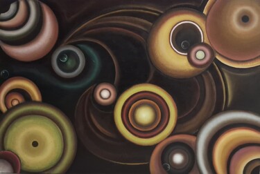 Schilderij getiteld "Convolution" door Jacqui Siqueira, Origineel Kunstwerk, Olie
