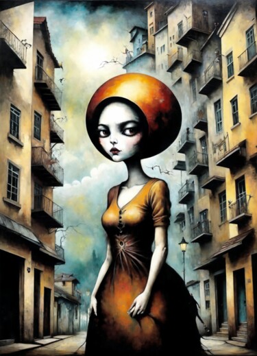 Urbanity 绘画 标题为“Urbanity” 由Alexandr Kuznetsov, 原创艺术品, 丙烯 安装在木质担架架上