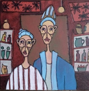 绘画 标题为“Les frères” 由Vanderheyden, 原创艺术品, 丙烯