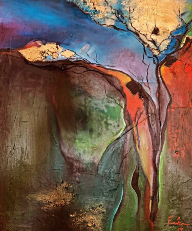 "La création 3" başlıklı Tablo Farkhondeh Sheibanikia (Farah) tarafından, Orijinal sanat, Petrol Ahşap Sedye çerçevesi üzeri…