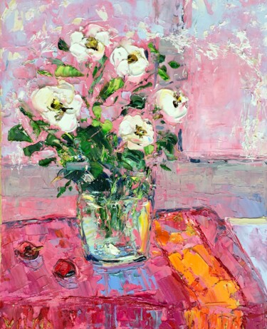 Bright Still Life Impasto Oil Painting On Canvas Original 「Bright Still Life I…」というタイトルの絵画 Vilma Gataveckieneによって, オリジナルのアートワーク, オイル