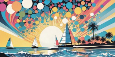 Pittura intitolato "Sunset Serenade" da Elina Kharitonova, Opera d'arte originale, Acrilico Montato su Telaio per barella in…