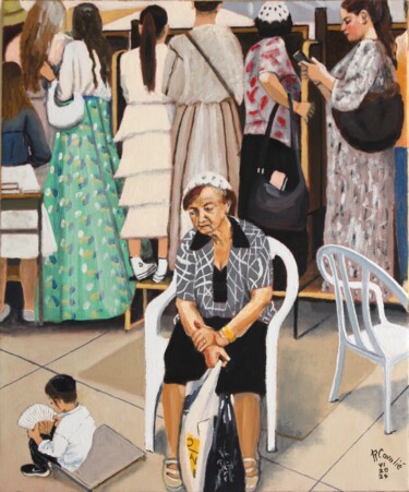 Painting titled "N° 1252 Jérusalem.…" by R. Cavalié, Original Artwork, Oil Mounted on Wood Stretcher frame