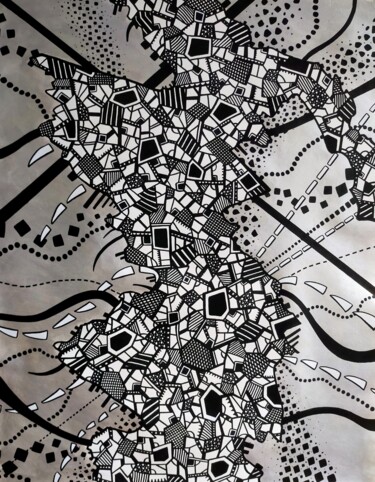 Pittura intitolato "Gouge Away #3" da Riccardo Capparella (Ticco), Opera d'arte originale, Acrilico