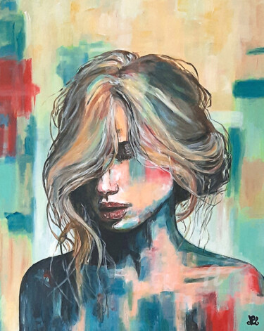 Schilderij getiteld "Tableau acrylique c…" door Painternadege, Origineel Kunstwerk, Acryl Gemonteerd op Frame voor houten br…