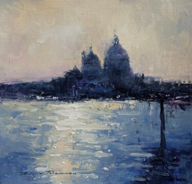 Ζωγραφική με τίτλο "Venise N° 2204" από Philippe Perennou, Αυθεντικά έργα τέχνης, Λάδι Τοποθετήθηκε στο Ξύλινο πάνελ
