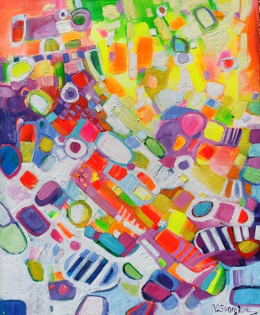 Abstract 3 - Lunapark 绘画 标题为“Abstract 3 - Lunapa…” 由Vanya Georgieva, 原创艺术品, 油 安装在木质担架架上