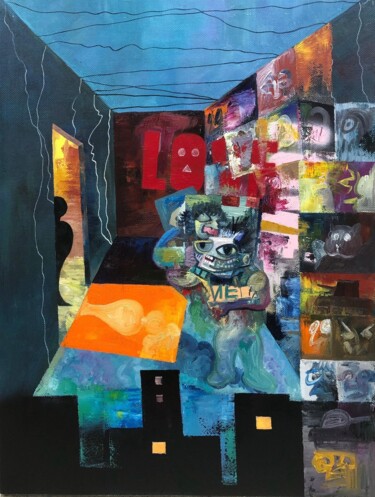 Painting titled "Parallel worlds in…" by Hang, Original Artwork, Oil