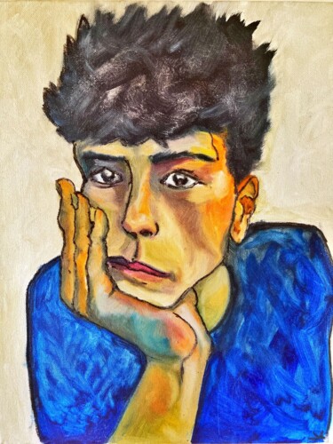 En hommage à Schiele Peinture intitulée "En hommage à Schiele" par Françoise Dubosquet, Œuvre d'art originale, Huile