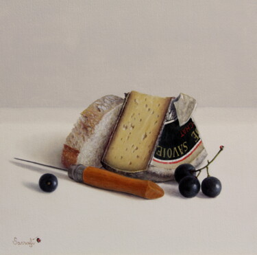 Dégustation du fromage de Savoie Peinture intitulée "Dégustation du from…" par Reza Sarrafi, Œuvre d'art originale, Huile
