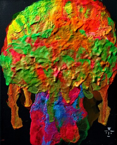 Schilderij getiteld "Behuyubi Tree" door Troy Wilson-Ripsom, Origineel Kunstwerk, Acryl Gemonteerd op Frame voor houten bran…