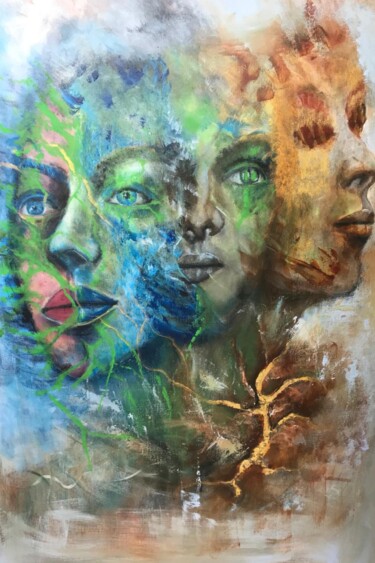 绘画 标题为“Colorful Gazes” 由Sylwia Claessen, 原创艺术品, 丙烯