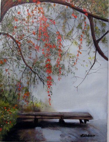 Peinture intitulée "automne" par Renée Estebanez, Œuvre d'art originale, Huile