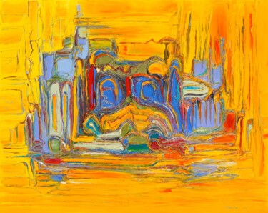 Peinture intitulée "la cathédrale" par Frederic Servian, Œuvre d'art originale, Huile
