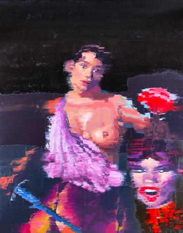 David With The Head of Goliath Painting titled "David With The Head…" by Gerry Chapleski, Original Artwork, Oil Mounted on Wood Stretcher frame