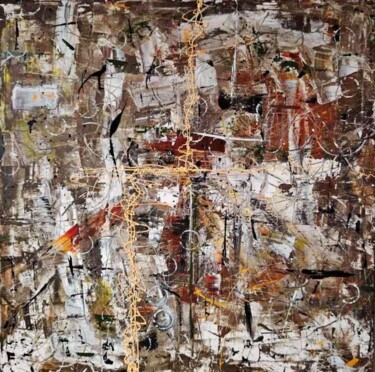 Arrow Head - 'I am Cave Man' Series. No.3 Pittura intitolato "Arrow Head - 'I am…" da Dunc Ebedes, Opera d'arte originale, Acrilico Montato su Telaio per barella in l…