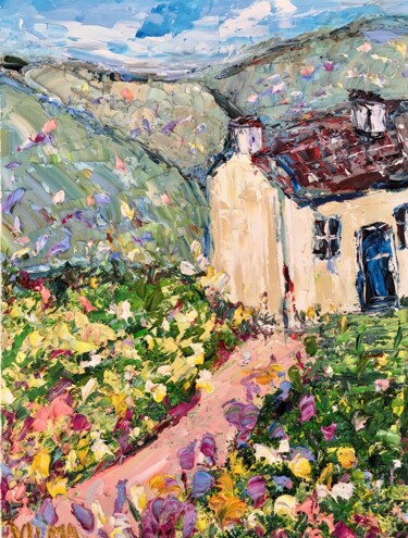 Ζωγραφική με τίτλο "Scotland House Oil…" από Vilma Gataveckiene, Αυθεντικά έργα τέχνης, Λάδι