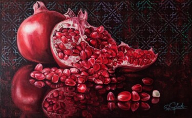 Malerei mit dem Titel "Pomegranate Mood" von F.G.Romanovskaya, Original-Kunstwerk, Öl Auf Keilrahmen aus Holz montiert