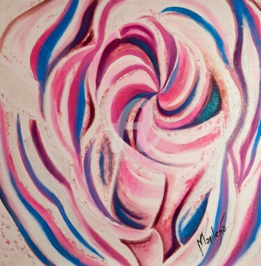 Painting titled "THE WAY" by Marilena Lacchinelli, Original Artwork, Oil Mounted on Wood Panel