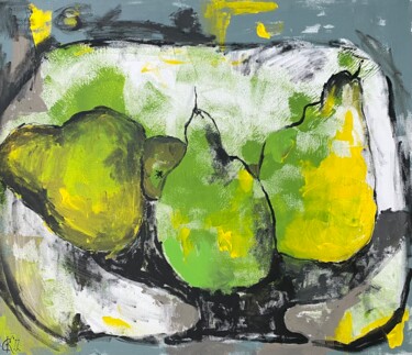 绘画 标题为“Modern pears” 由Kseniia Kozhakhanova, 原创艺术品, 丙烯
