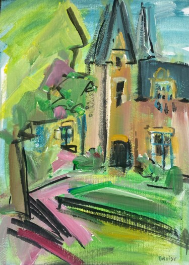 Peinture intitulée "Le château de Roche…" par Jean-François Groisy, Œuvre d'art originale, Acrylique