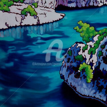 Peinture intitulée "Paisible, 3M5E" par Gwendoline Pieters, Œuvre d'art originale, Huile