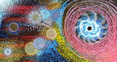 Painting titled "Trou noir et ses en…" by Jeffos, Original Artwork, Acrylic