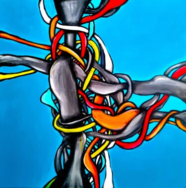 BLUE TREE Peinture intitulée "BLUE TREE" par Katarzyna Jasyk, Œuvre d'art originale, Acrylique