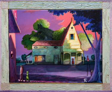 Ζωγραφική με τίτλο "LITTLE RED RIDING H…" από Carlo Salomoni, Αυθεντικά έργα τέχνης, Ακρυλικό Τοποθετήθηκε στο Άλλος άκαμπτο…