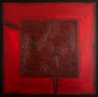 Painting titled "VARIATION OF RED" by Katarzyna Jasyk, Original Artwork, Acrylic