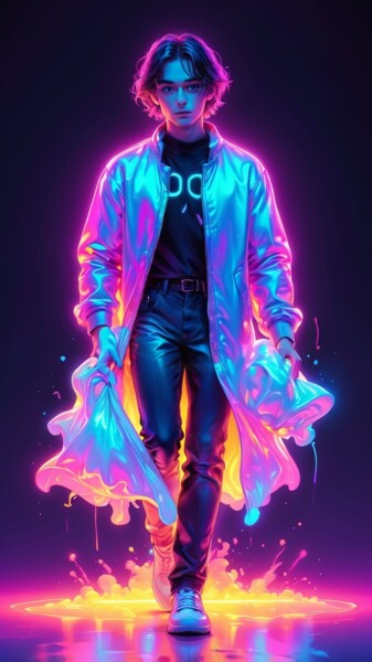 数字艺术 标题为“Néon men” 由Caprice, 原创艺术品, AI生成的图像