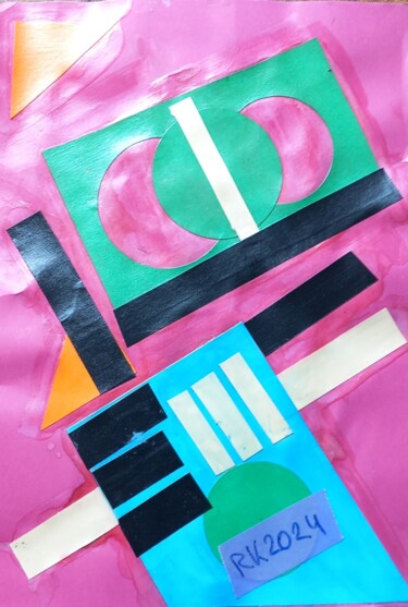 Collages intitulée "Catalonie" par Ronnie Kolner, Œuvre d'art originale, Collages