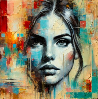Emotions in Colors 100x100 cm - reproduction Painting titled "Emotions in Colors…" by Vicca, Original Artwork, Digital Photography Mounted on Wood Stretcher frame