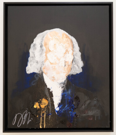 Portrait work UNTITLED (James Madison) Pittura intitolato "Portrait work UNTIT…" da Tomoya Nakano, Opera d'arte originale, Olio Montato su Telaio per barella in le…
