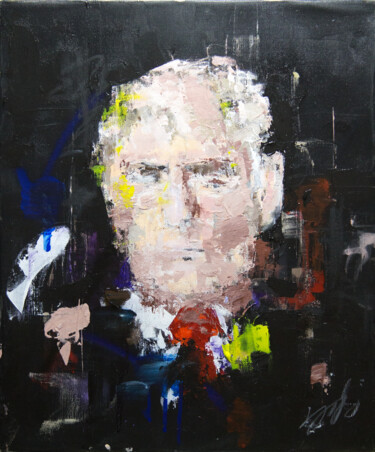 Portrait work UNTITLED (Donald John Trump) 绘画 标题为“Portrait work UNTIT…” 由Tomoya Nakano, 原创艺术品, 油 安装在木质担架架上