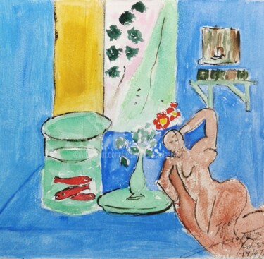 "Poissons rouges et une sculpture", d'après H.Matisse"