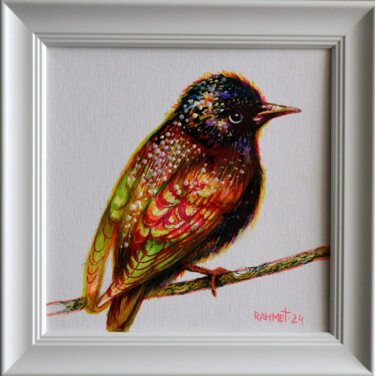 Peinture intitulée "STARLING" par Rakhmet Redzhepov, Œuvre d'art originale, Huile Monté sur Carton