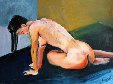 Model II Schilderij getiteld "Model II" door Svetlin Kolev, Origineel Kunstwerk, Olie
