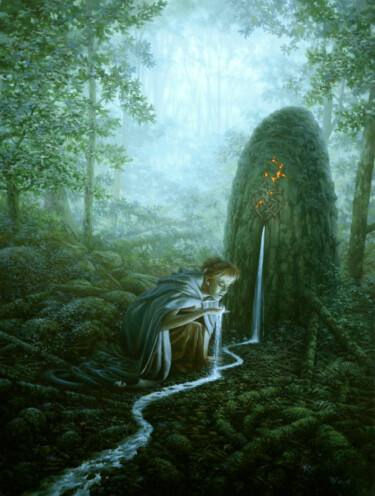 Peinture intitulée "The Source" par Christophe Vacher, Œuvre d'art originale, Autre