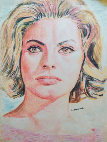 Pintura intitulada "Retrato de Mulher D…" por Cláudio Aragão, Obras de arte originais, Lápis