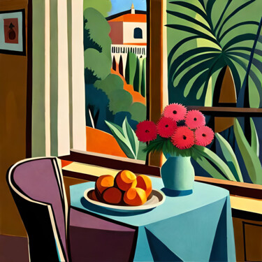 제목이 "Peaches by the wind…"인 미술작품 Kosta Morr로, 원작, 아크릴 나무 들것 프레임에 장착됨