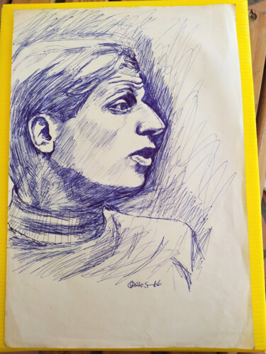 Pintura titulada "Retrato do Cantor S…" por Cláudio Aragão, Obra de arte original, Lápiz