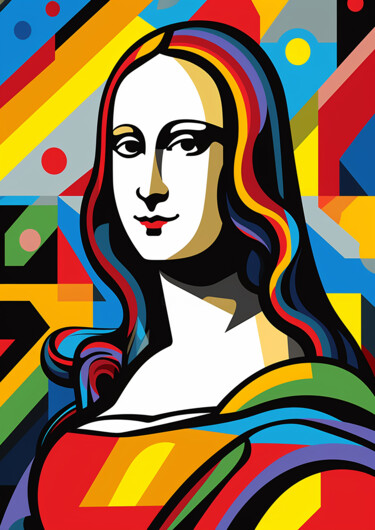 Malerei mit dem Titel "Mona Lisa in the st…" von Kosta Morr, Original-Kunstwerk, Acryl
